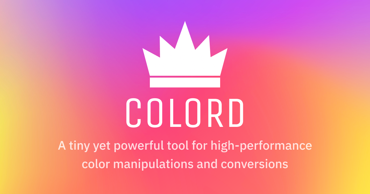 Colord — JavaScript library for color manipulations and conversions